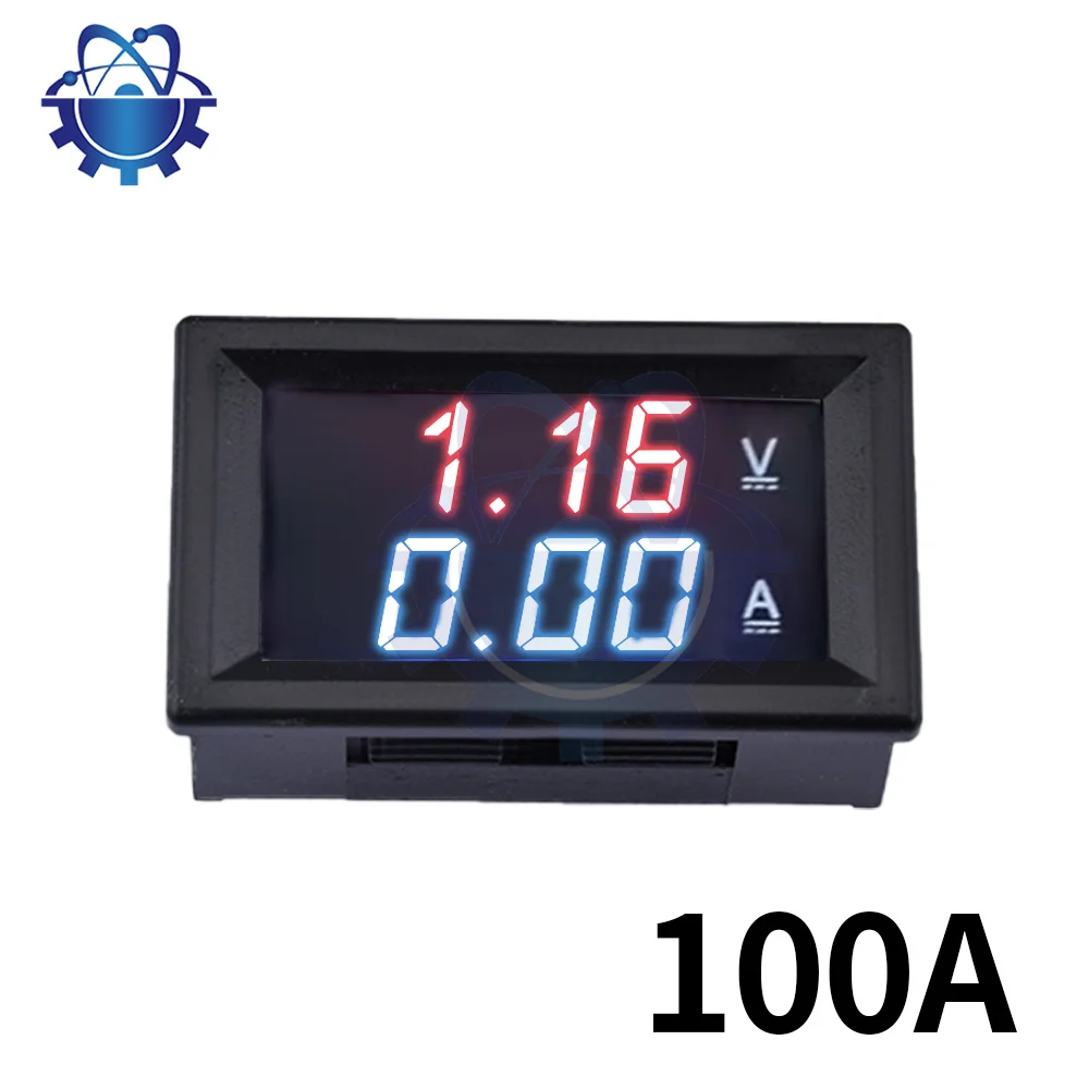 Mini Digital 100V 10A 50A 100A LED Digital Voltmeter Ammeter Car Motocycle Voltage Current Meter Volt Detector Tester Monitor