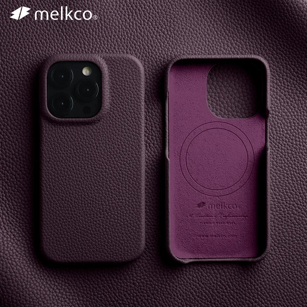 

Melkco Magnetic Genuine Leather Case for iPhone 15 14 Pro Max Plus Premium Luxury Fashion Business Natural Cowhide Phone Cover