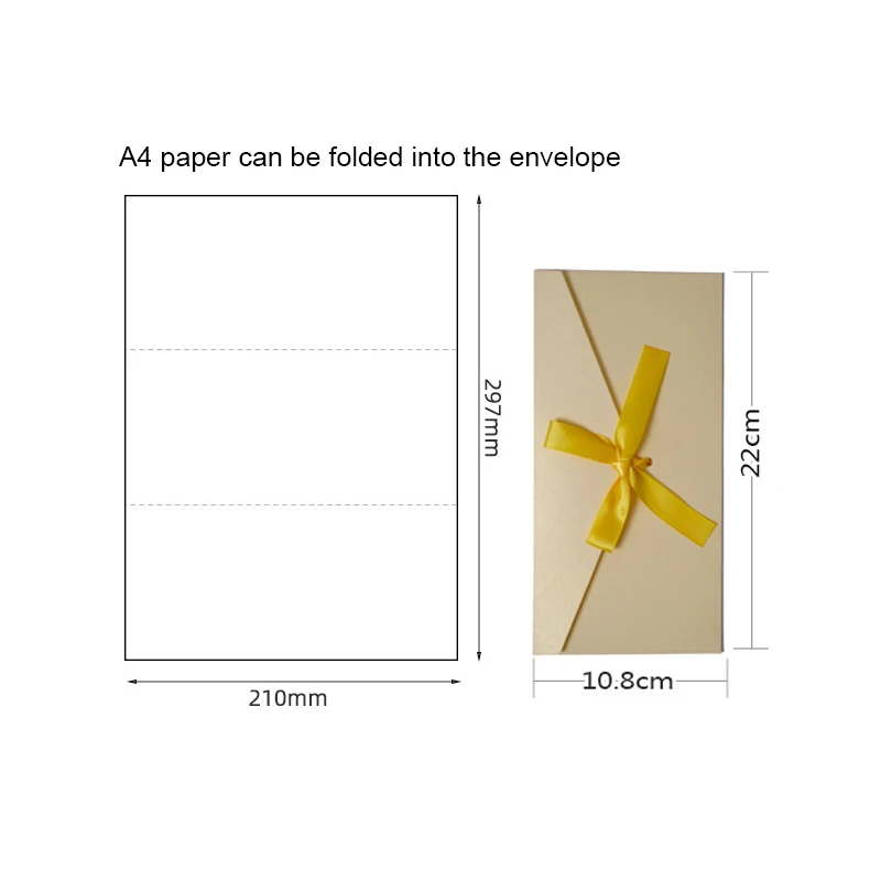 Paper Envelope Bow Thick Ribbon Greeting Card Bags for Wedding Invited Gift Postcards 10Pcs/Set greeting cards,wedding envelopes