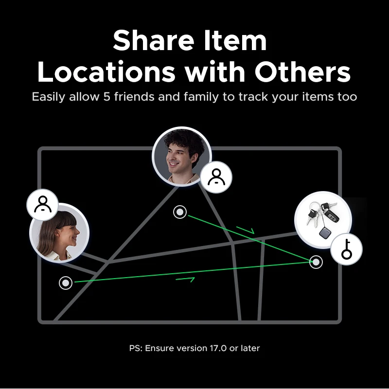 UGREEN Smart Bluetooth Tracker, Keys Finder Item Locator SmartTag Up to 2 Year Battery Phone Finder For Apple Find My (only IOS)