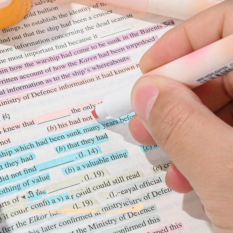 밝은 색상의 부드러운 눈 보호 키 그라디언트 마커, 형광 펜, 학생 용품, 4 색 대용량