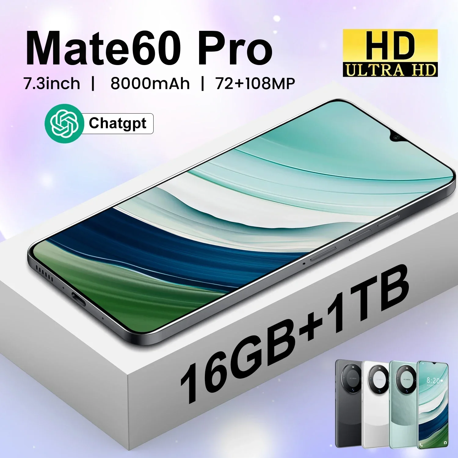 Smartphone M 60 Pro Android De 6.0 Pouces, Telephone Portable De 1 + 16 Go, Batterie De 3000Mah, Avec Google Play, Pour Touriste