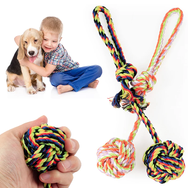 

Игрушки для собак, щенков, зубной уход, моляры, чистящие зубы, прочная хлопковая веревка, плетеная игрушка, устойчивая к укусам тренировочная игрушка, случайный цвет