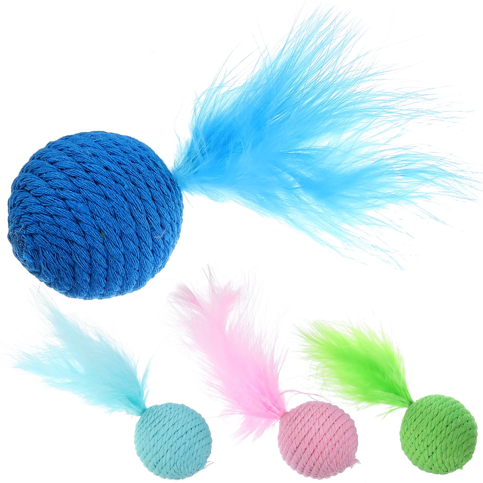 

Kitten Teething Toys Cat Chewing Balls Interactive Knitted Self Diversion Cartoon Shaped