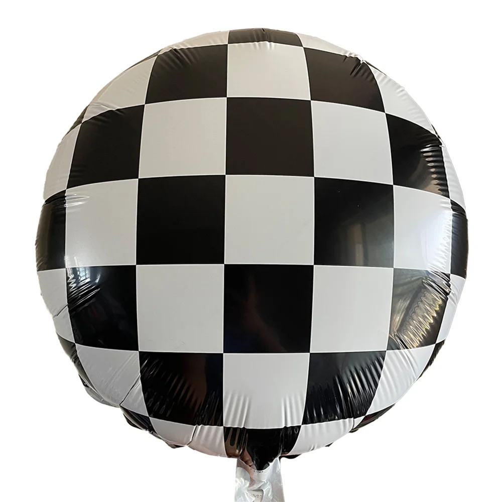 

1-5pcs Checkerboard Balloon Aluminum Foil Balloon Black White Checkered Ballon for Racing Themed Party Decoration Supply 18 Inch