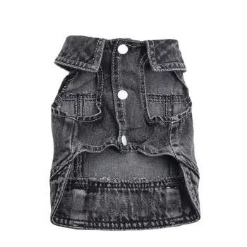 Pets Dogs Jeans Coat Jacket Towable Denim Vest Cat Puppy Spring/Autumn Clothes Apparel 3