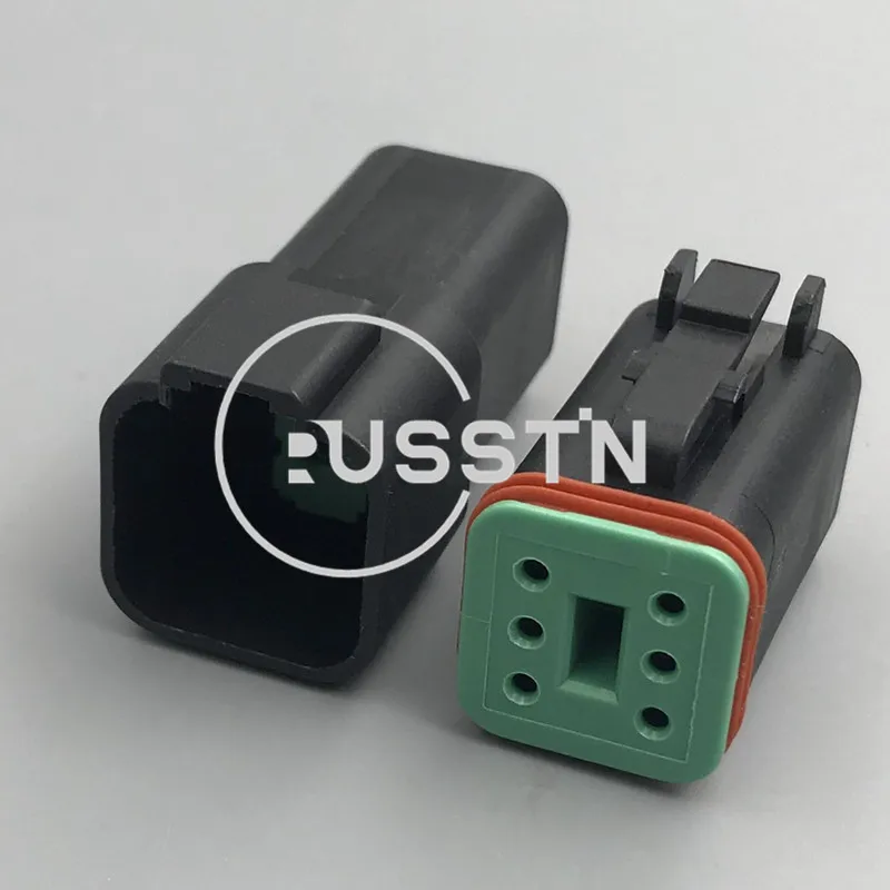 

1 Set 6 Pin DT Black Car Speed Accelerator Pedal Connector Waterproof Plug Auto Socket Starter For Deutsch DT06-6S DT04-6P
