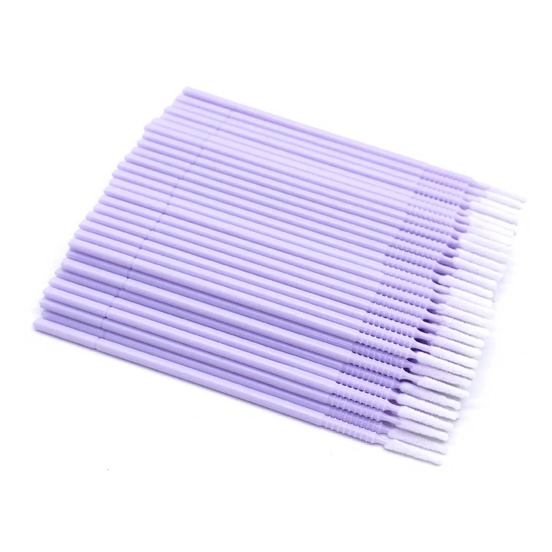 цена 100pcs Bendable Micro Brushes Disposable Microbrush Applicators Eyelash Extensions Glue Cleaning Brush for Lash Extension