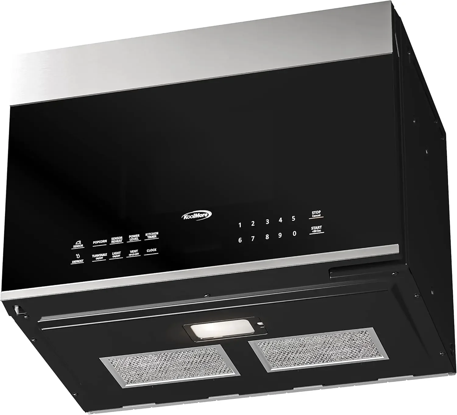 KM-MOT-OP1SS 24 inch Over The Range Stainless Steel Microwave, 300 CFM Vent Hood Function cu.ft, 24 in/1.3 Cu. Ft, Blac 3