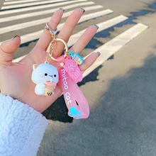 

Creative Fashion Mitao Cat Figures Keychain Silicone Doll Cosplay Key Ring Diy Car Backpack Key Holder Trinket Toys Party Gifts