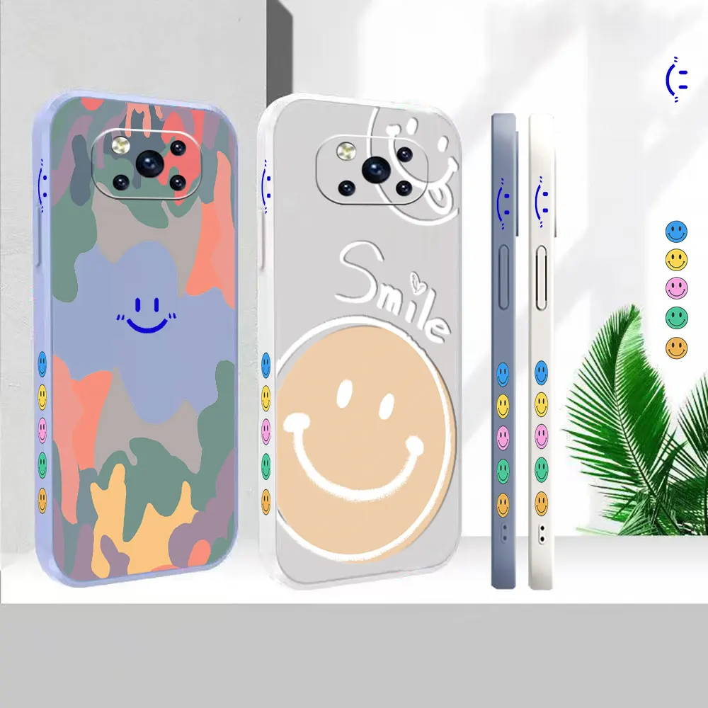 Custodia Per Telefono Per Xiaomi Pcoo F3 M3 X2 X3 M4 Gt 6X 8 Cc9 Cc9E Mix 2 2S 3 4 Black Shark 3 4 5 Pro Luxury Ice Cream Smile Face Cover