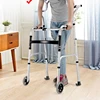 Aluminum Alloy Walking Stick  Thickened SittoWalk Supporter, Adjustable Hand Trolley, NonSlip Elderly Wheelchair 1