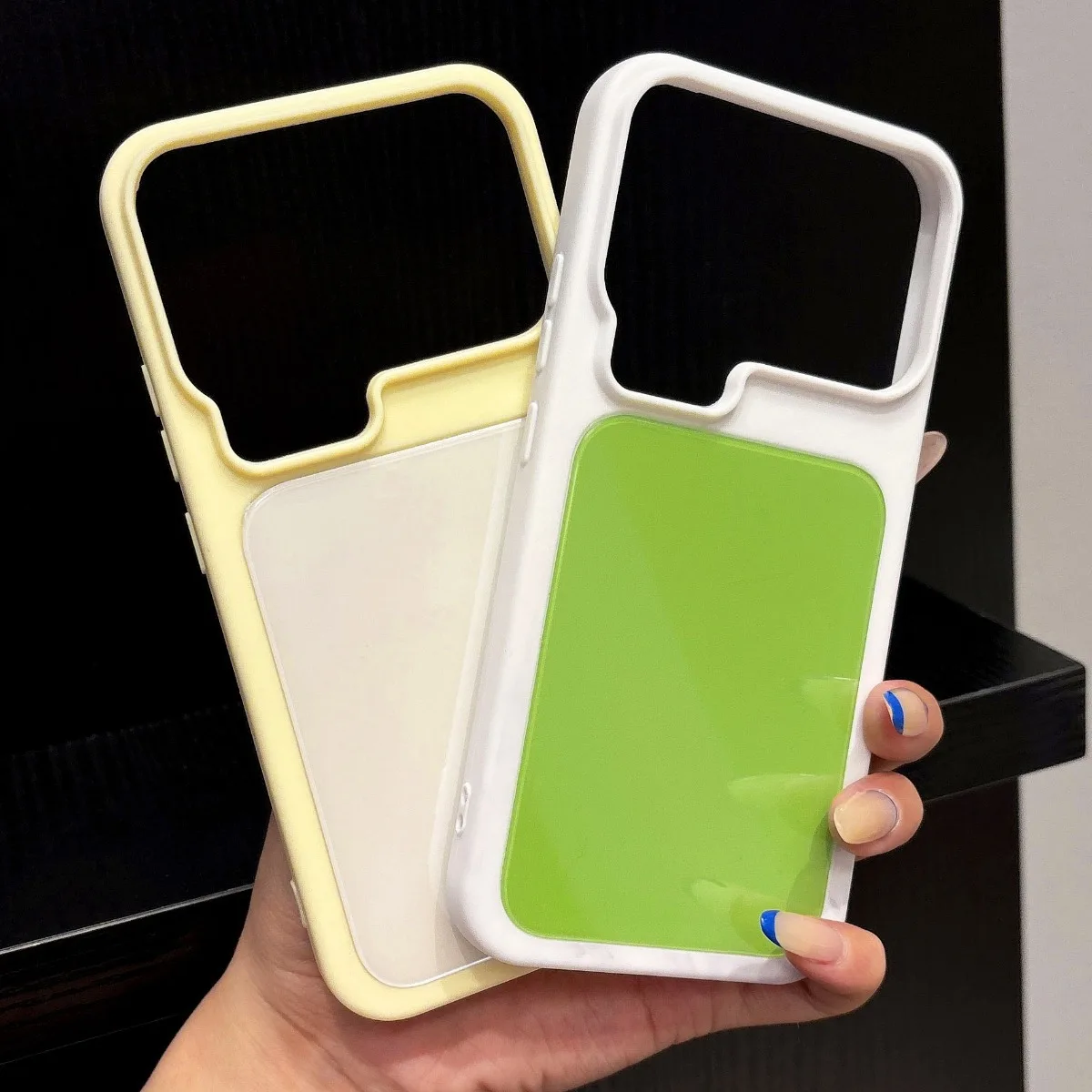 Macaron Color Mirror Phone Case - Soft Silicone Shockproof Cover