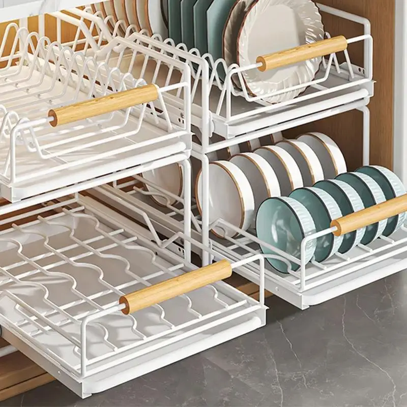 

Pull Out Design Dish Storage Rack Home Kitchen Drain Rack Multi Functional Dish Rack Bowl Chopsticks Storage Box Single Layer