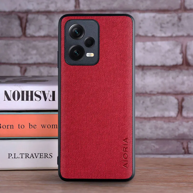 Luxury Textile Leather Soft Case for Xiaomi Redmi Note 12 Pro Plus Turbo