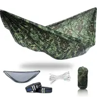 Camping Double Hammock with Tree Straps and Mosquito Net, Olive Green,131"x 67"(up to 500 lbs) 6