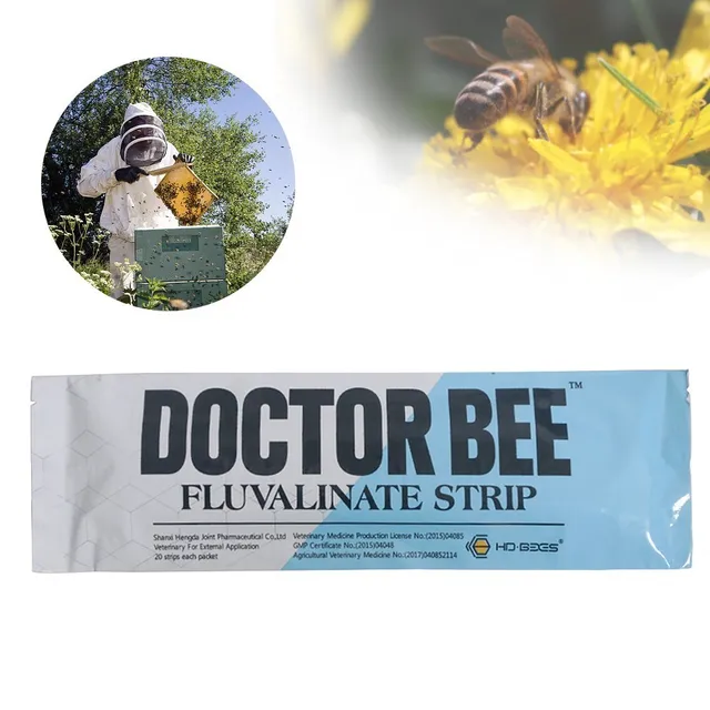 Méhgyógyászat 20 Csíkok Flualvalinate Strip Nagyon Aktív Méh Varroa Atkák Gyilkos Méhészcsapdák A Méhész -Kiegészítő Számára - Image 2