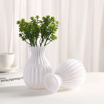 White Ceramic-Look Decorative Vase 1