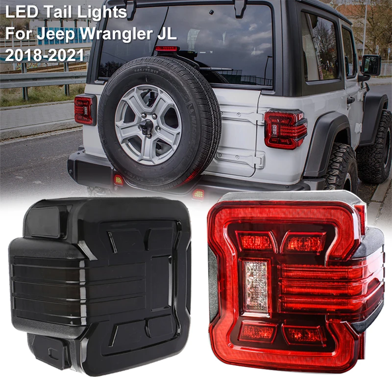 

For Jeep Wrangler JL led tail lamp Car Light Smoke USA or EuroPean Version Rear Lamps Brake Reverse Daytime Running Lights