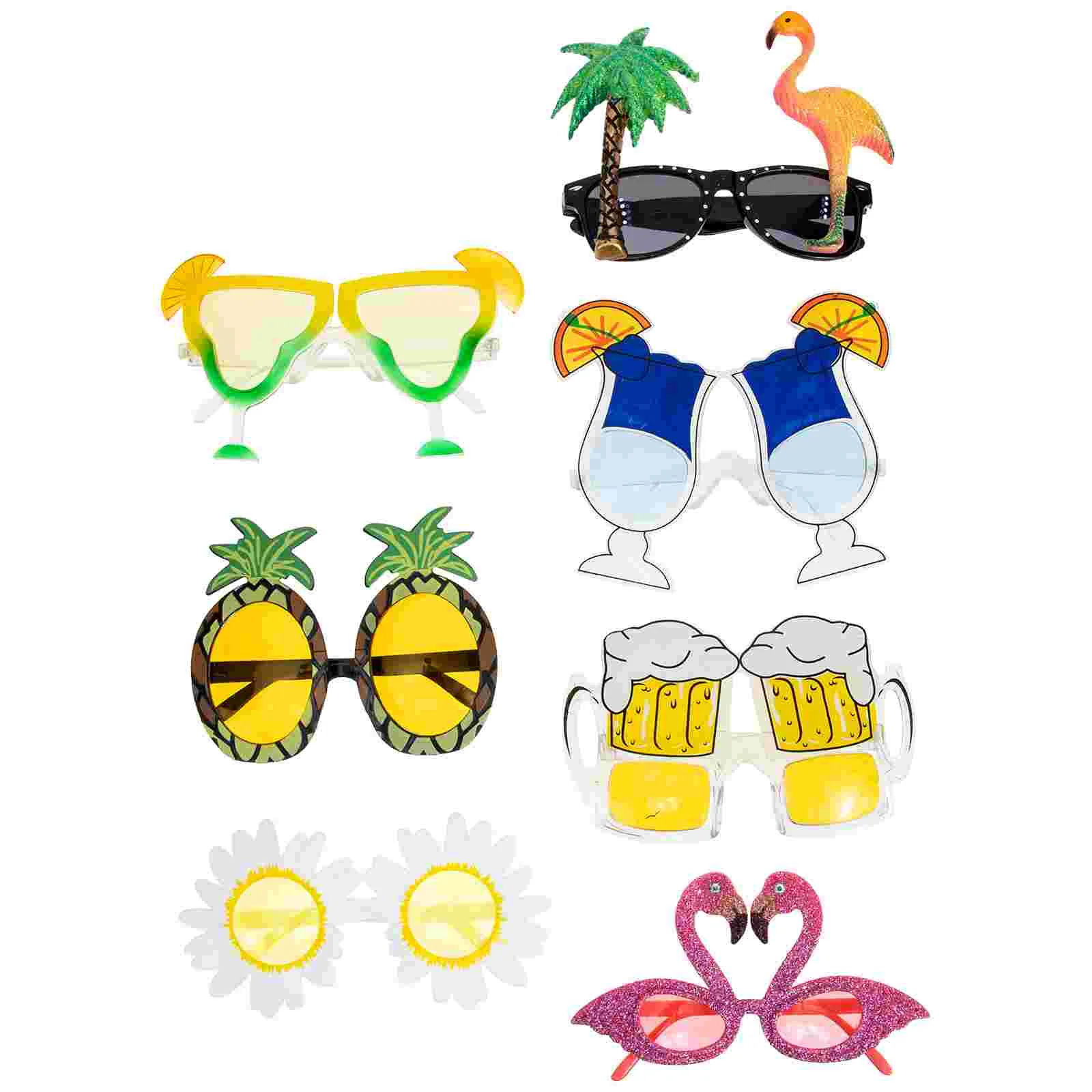 7 Pairs of Creative Hawaii Themed Eyeglasses Sea Beach Party Sunglasses