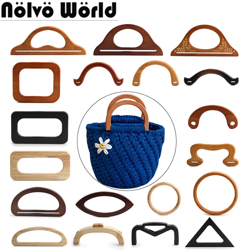 1210PCSVariousShapesSolidWoodBagHandlesReplacementDIYTote