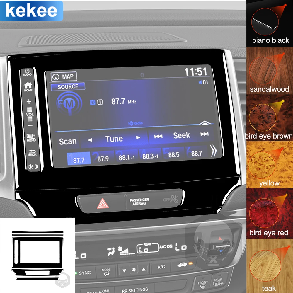 

Накладка на панель навигатора для Honda Ridgeline 2017 2018 2019 2020 мягкая черная наклейка на фортепиано аксессуары для интерьера автомобиля