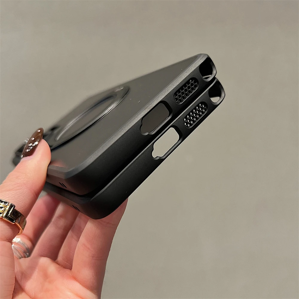 Matte Clear Magnetic Stand Holder Phone Case Cover