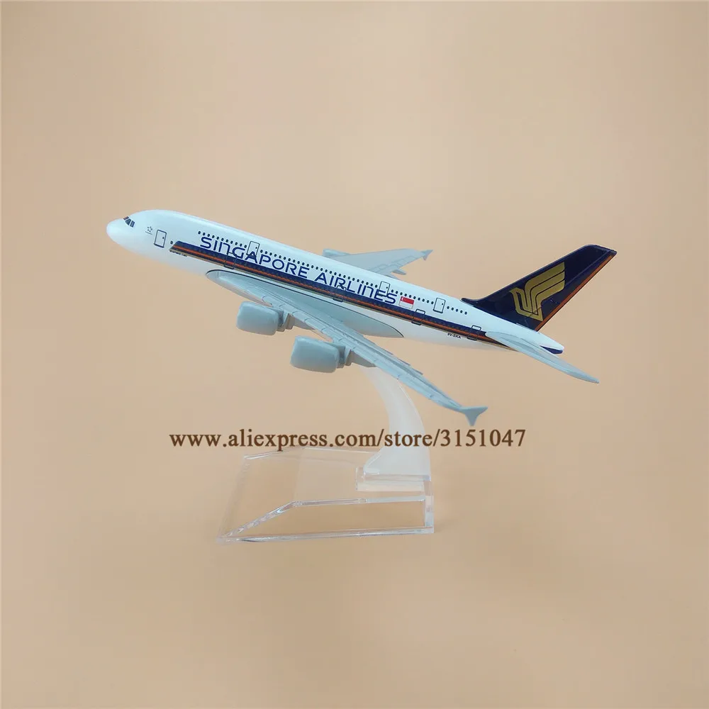 16cm Alloy Metal Air Singapore Airlines Plane Model Airbus A380 9V-SKA Airways Airplane Aircraft Mode Gift | Дом и сад