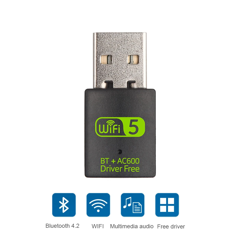 600Mbps WIFI USB Bluetooth 호환 어댑터 드라이버 무료 BT wifi USB 동글 듀얼 밴드 LAN 이더넷 어댑터 USB 네트워크 카드