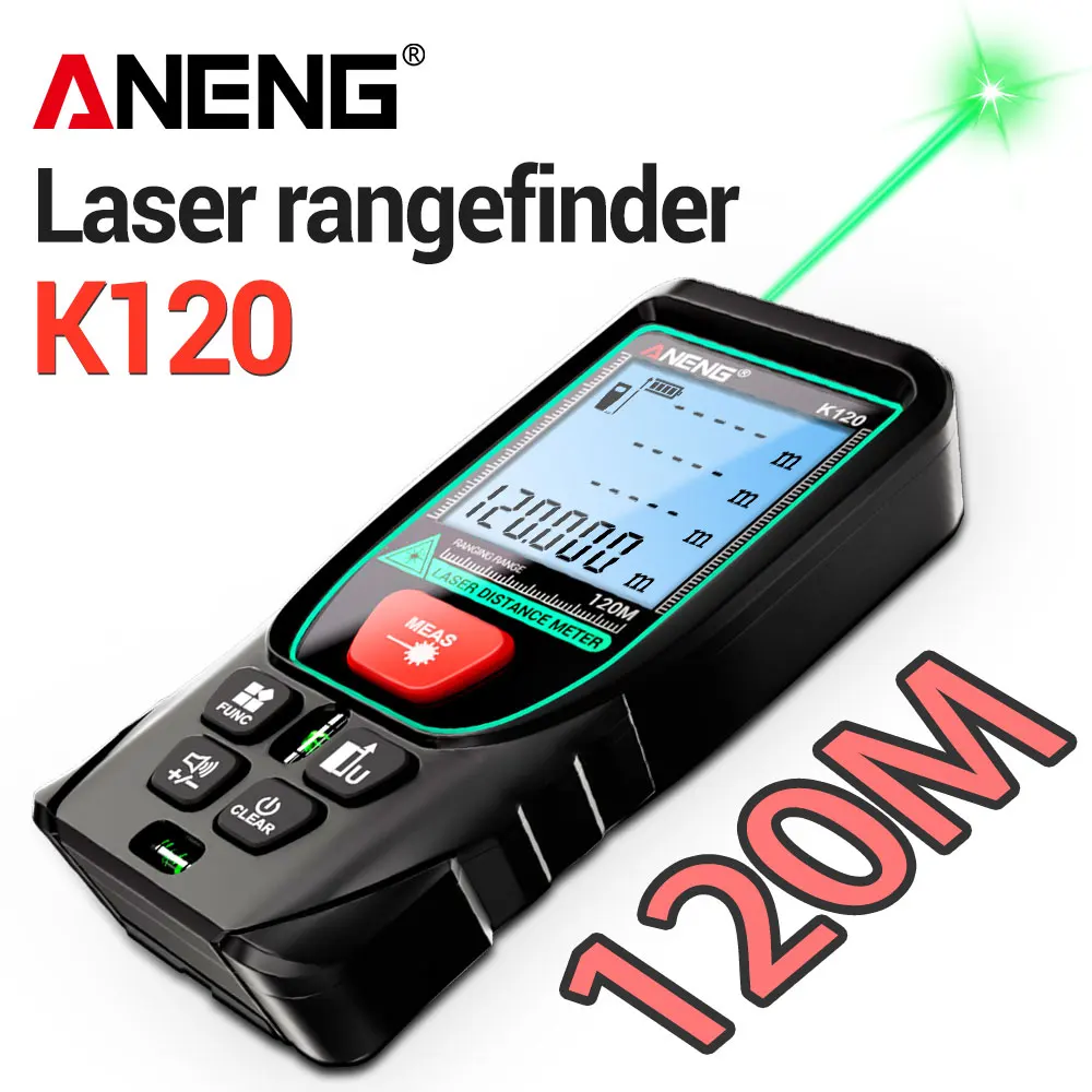 ANENG K120 Laser Tape Measure 50M 70M 100M 120M Laser Rangefinder Electronic Ruler Useful Measurement Tool Ruler Test