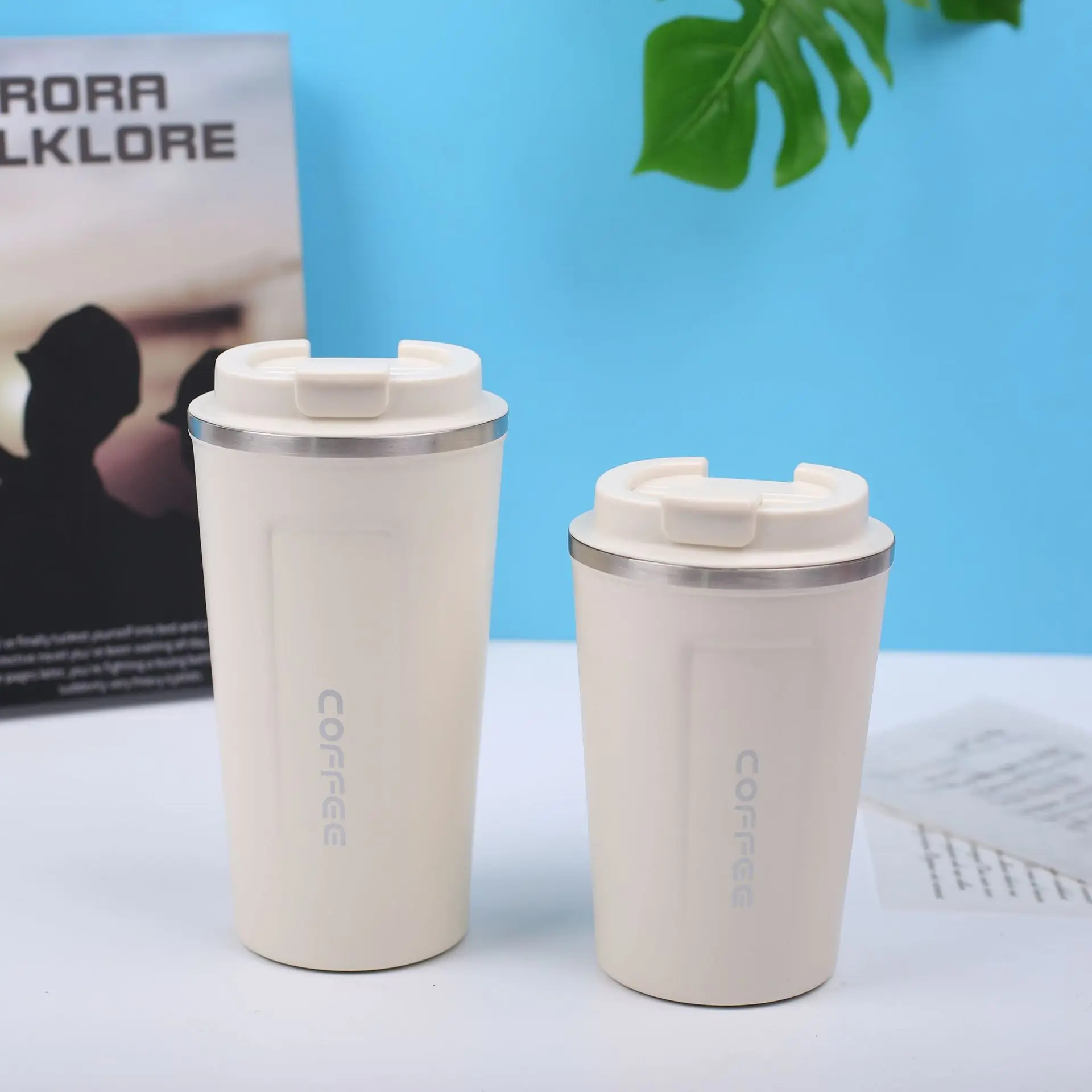 Thermo Cafe Car Thermos Mug for Tea Water Coffee Leak_Proof Travel Thermo  Cup Coffee Mug 380/510ML Double Stainless Steel - AliExpress