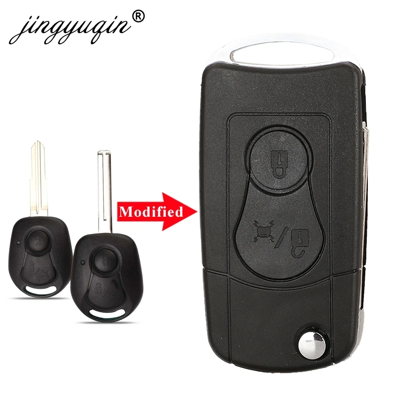 For Ssangyong Remote Modify Folding Flip Key Fob Shell Case 2 Button For Actyon SUV Kyron Rexton Car Styling Upgrade