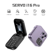 SERVO 2024 New Mini Flip Mobile Phone FM Radio Magic Voice Blacklist Speed Dial Vibration 2SIM Card Small Display Foldable Phone 1