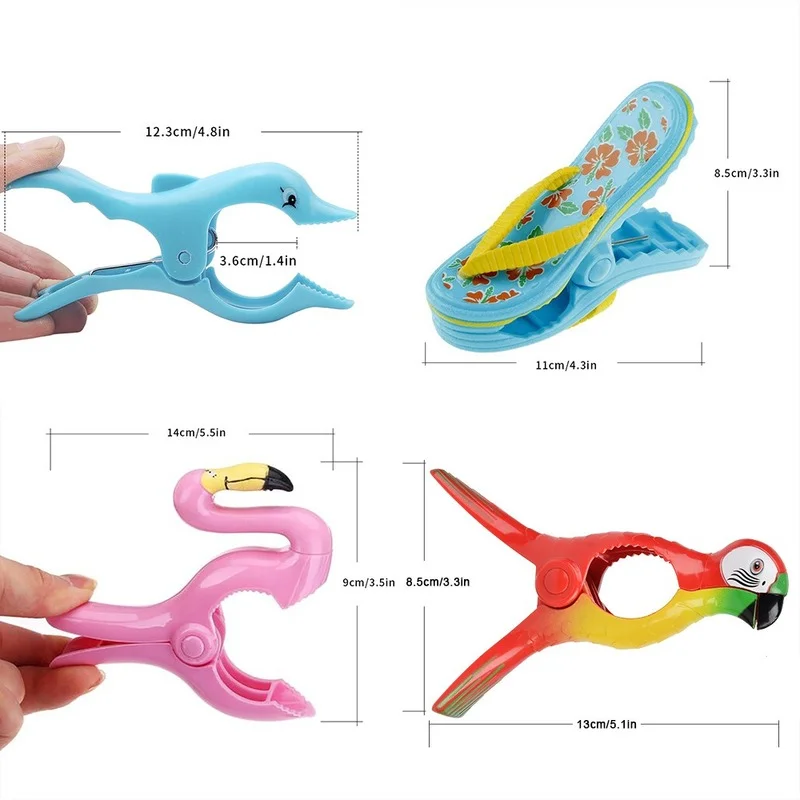 Plastic Beach Towels Clips For Sunbeds Sun Lounger Animal Decorative Clothes Pegs Pins Large Drying Racks Retaining Clip Beach Towel Clips Clothes Pegs