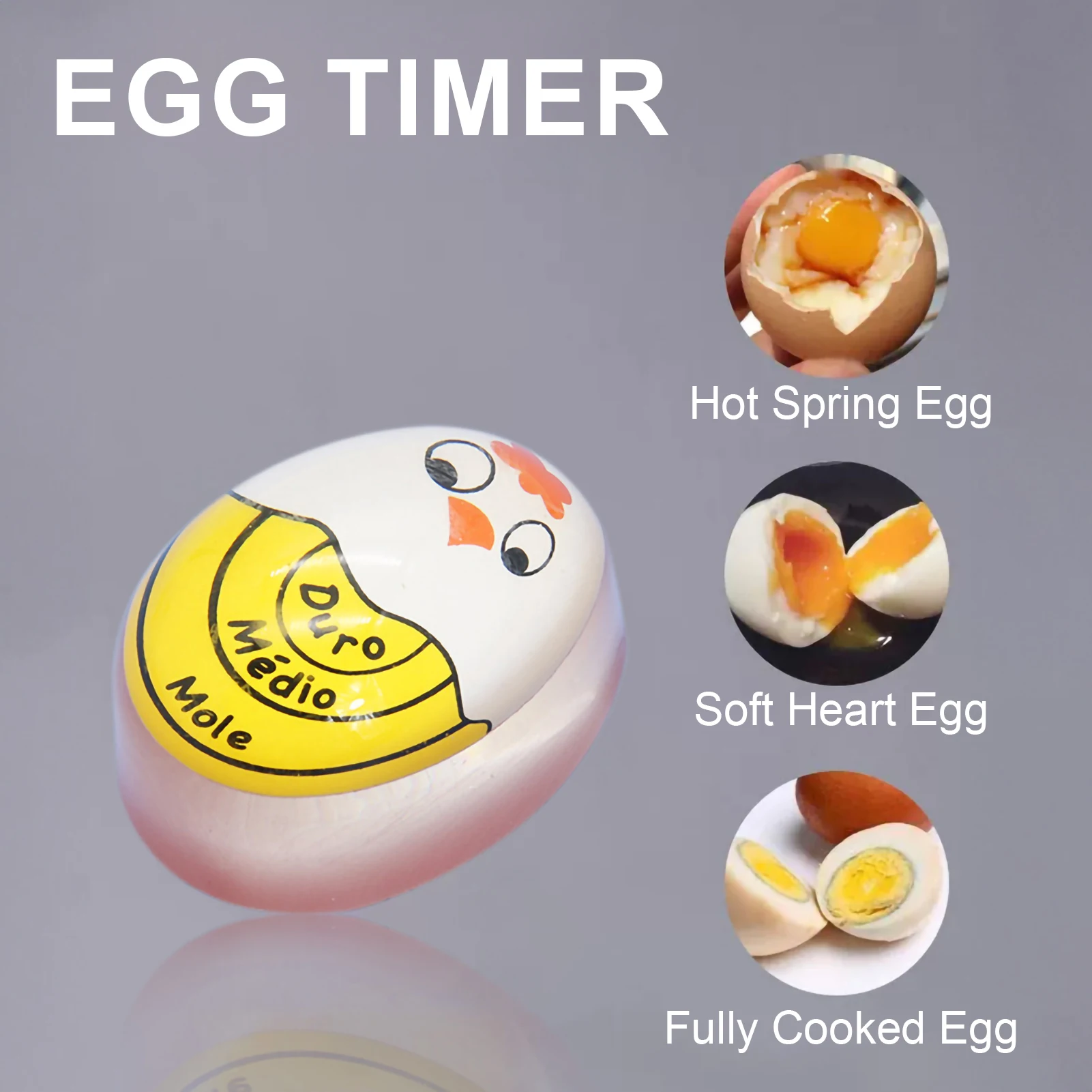 

1pcs Egg Timer Kitchen Electronics Gadgets Color Eggs Cooking Changing Yummy Soft Hard Boiled Eco-Friendly Resin Red Timer Tools