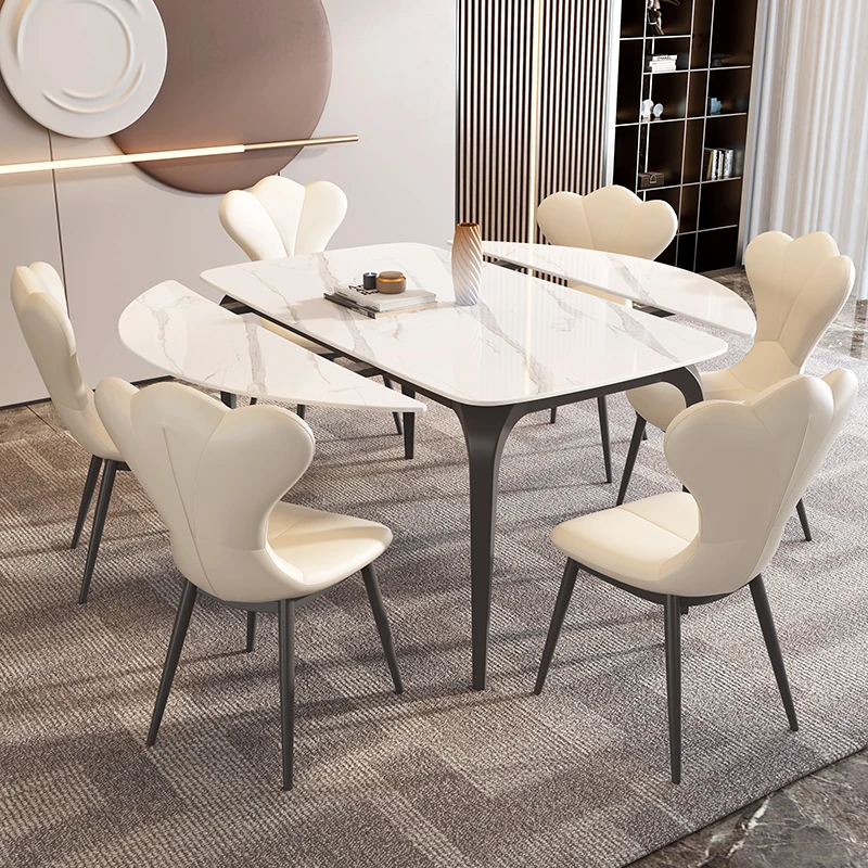 

Luxury Round Stone Dinning Tables Restaurant Set Kitchen Chairs Nordic Dinning Tables Modern Mesa Plegable Home Furniture MR50DT