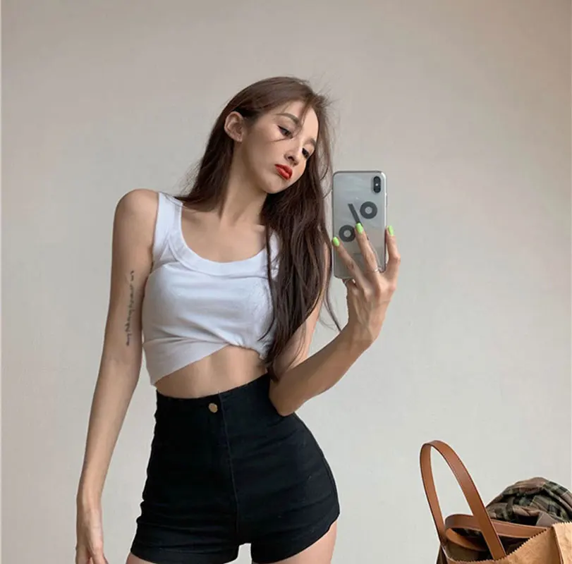 bermuda shorts women's Denim shorts Fashion casual summer High waist Elastic tassel hole sexy solid color denim Shorts Woman clothes fashion clothing Shorts