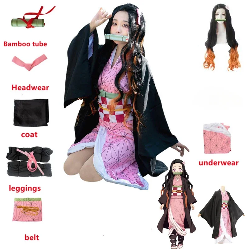 

Костюм для косплея камадо незуко из аниме «рассекающий демонов», униформа для косплея, семейный кимоно, костюм на Хэллоуин для детей и взрослых