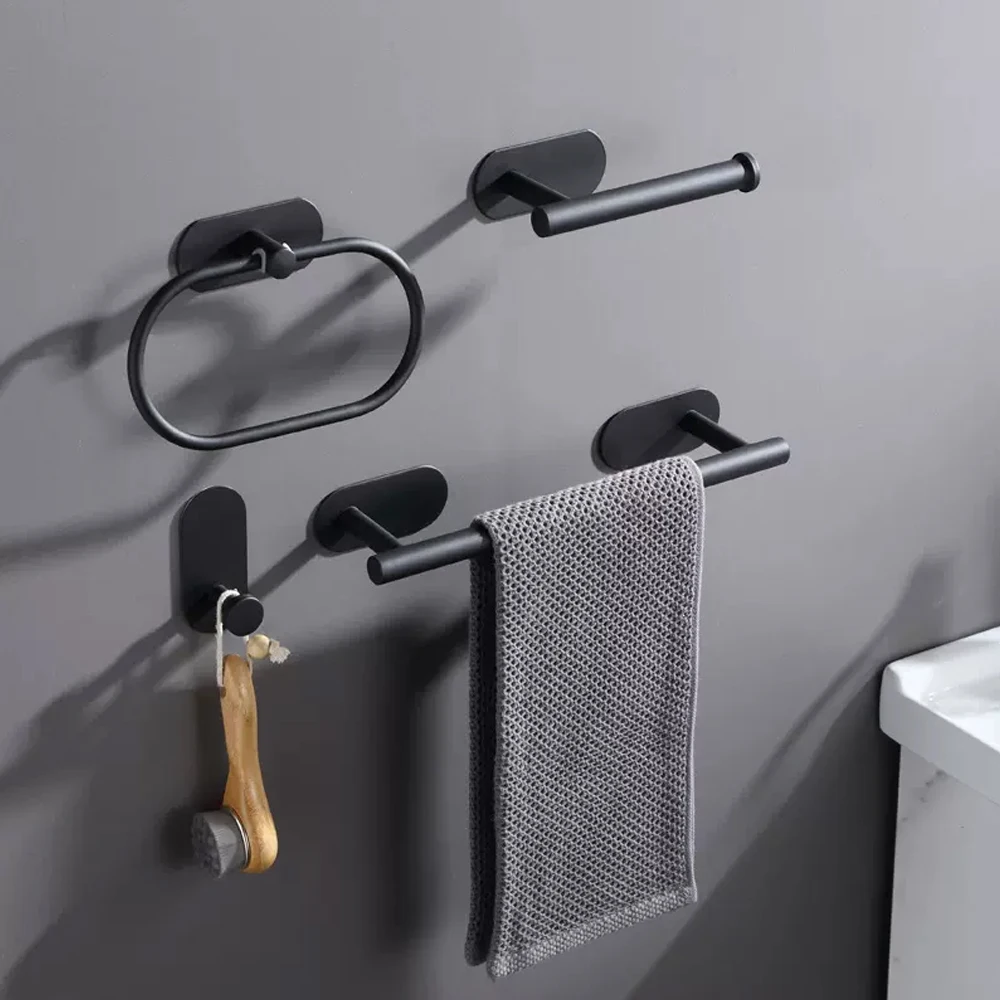 Adhesive Towel Ring Self Adhesive Hand Towel Ring Aluminum Rustproof Bathroom Holder Wall Mount