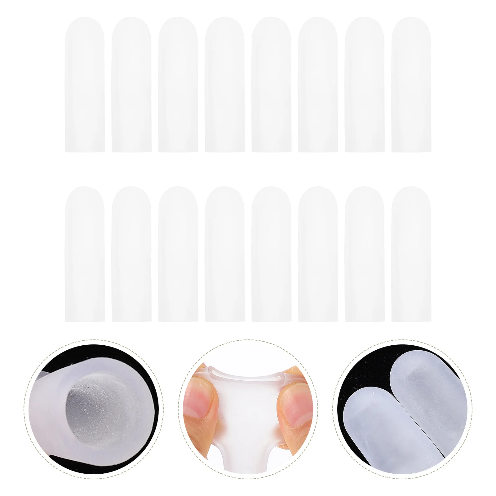 

8 Pairs Finger Protector Silicone Sleeve Protectors Cut Protection Sleeves Guard Covers Silica Gel Resistant