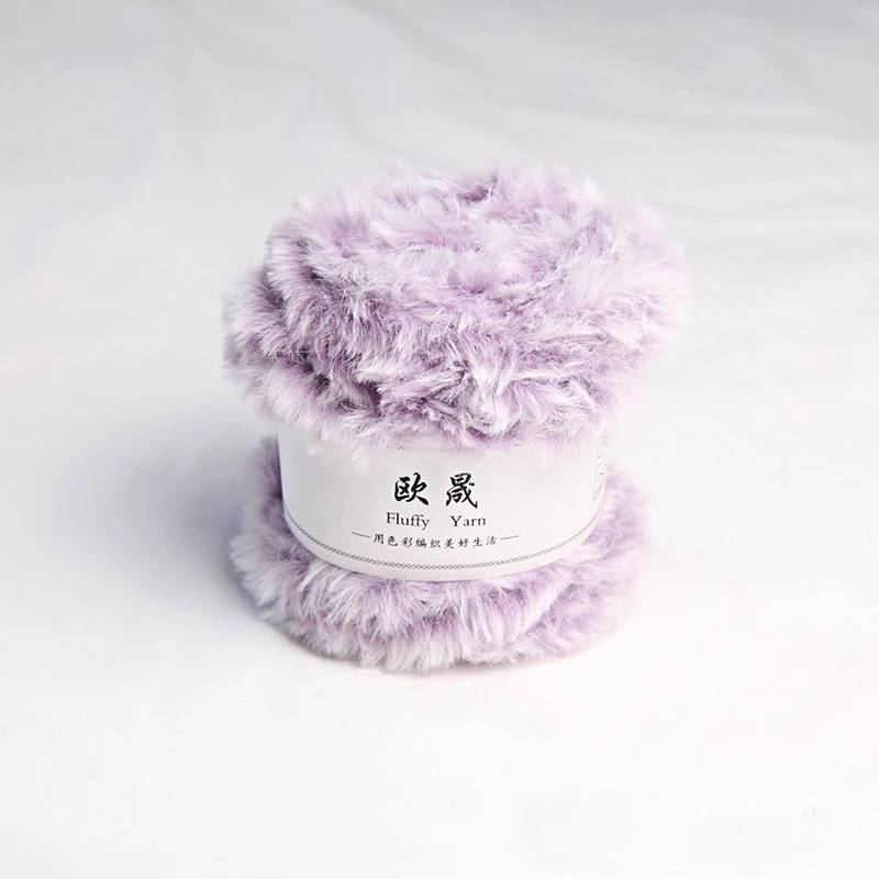 Knitting Yarn Knitting Wool Yarn Crochet Yarn Cashmere Yarn Wool Yarn Cotton Wool Yarn 50g/Roll 32M Faux Fur Fluffy Mink Yarn for Hand Knitting Crochet Sweater Thread Baby Clothes Scarf