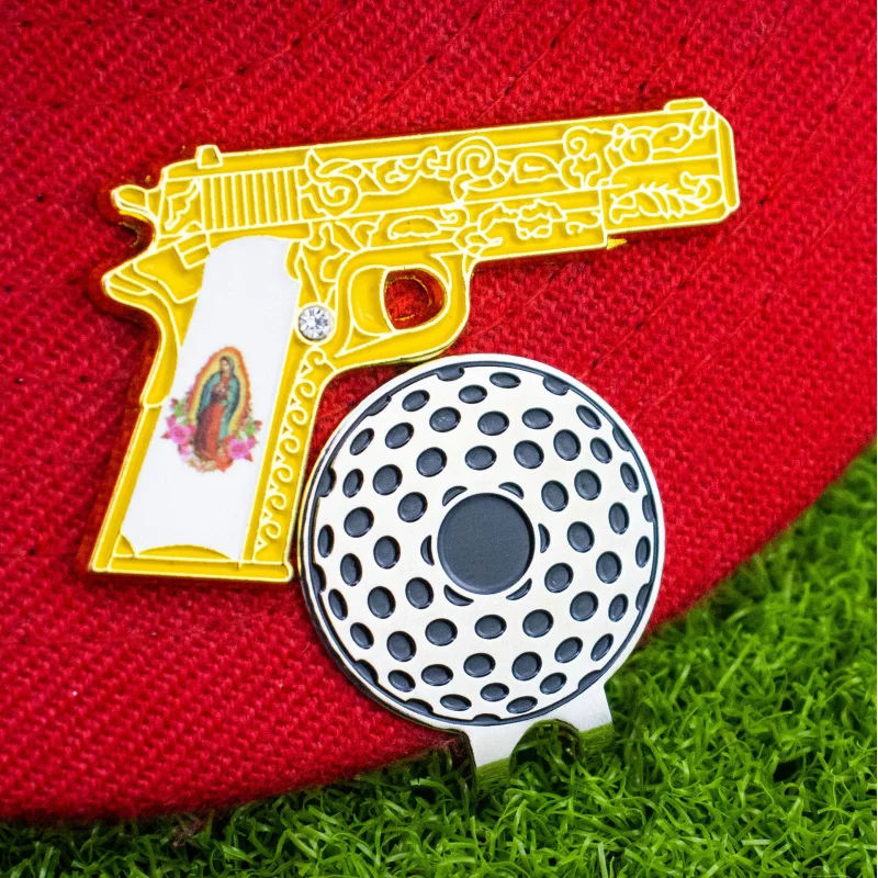 New golf ball marker hat clip metal hat clip with paint magnet badge