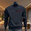 Paris Casual Fashion Men's O-Neck Hoodies High Grade Spring Autumn Warm Soft Long Sleeved T-shirts Male Home Outdoor Pullover 1
