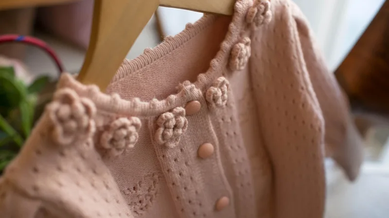 봄과 가을 어린이용 신상 입체 꽃 칼라 소녀용 가디건 스웨터