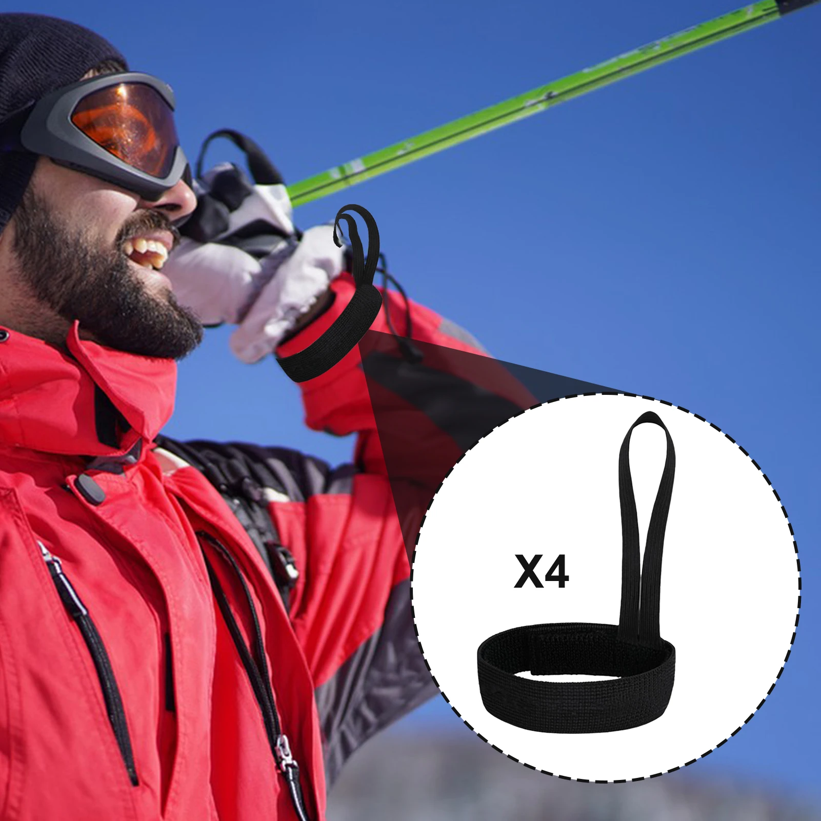4pcs Skiing Sport Glove Safety Strap Elastic Wrist Leash Glove Strap For Ski Snowboarding Outdoor Mountaineering Accessories 2