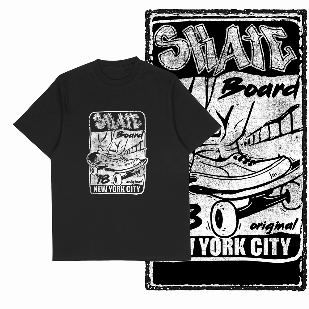thumbnail image 1 of Coolmind YD skateboard algodón exclusivo gráfico hombres camiseta para hombres algodón tamaño grande skate Cool NEGRO hombres novedad camiseta, 1 of 4