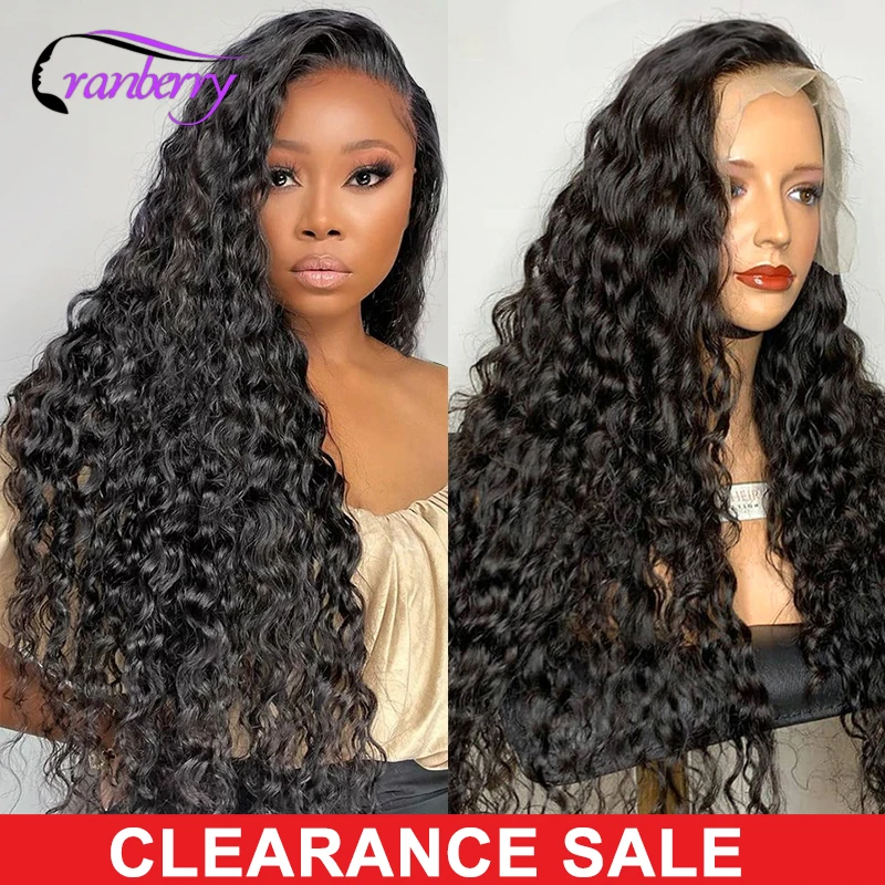 Cranberry Hair Remy Brazilian Deep Wave Wig 13x4 Lace Front Human Hair Wigs For Women Pre Plucked Hairline 4x4 Lace Closure Wig