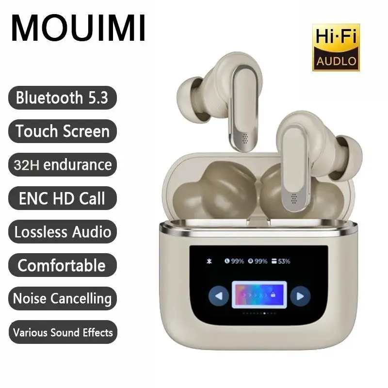 

Bluetooth-наушники MOUIMI с сенсорным экраном, регулировкой громкости и шумоподавлением