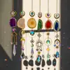45cm Sun Catcher Natural Stones Agate Crystal Wind Chime Rainbow Making Diamond Prisms Pendant Dream Catcher Hanging Garden Deco 2