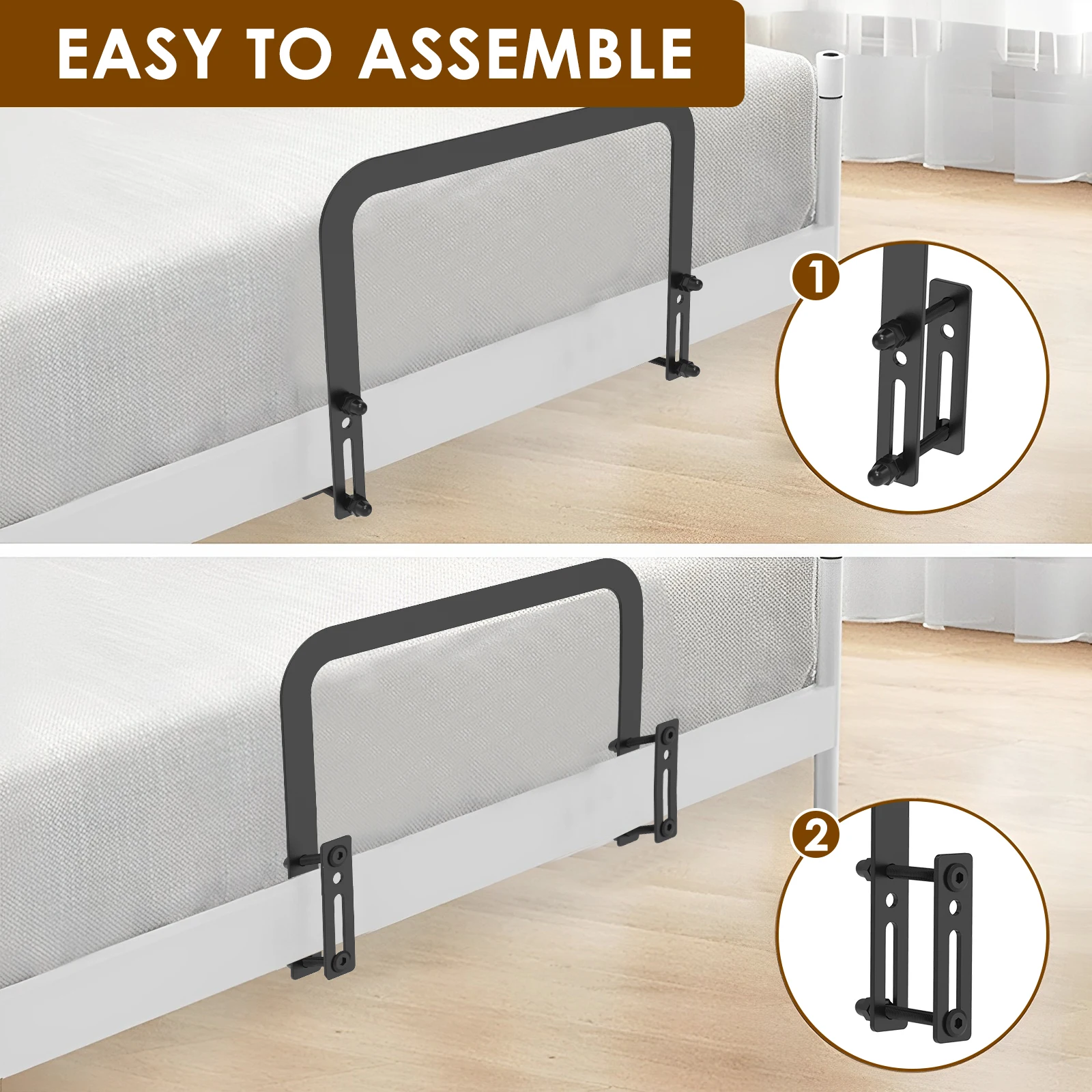 Nonslip Mattress Slip Stopper Metal Adjustable Mattress Grippers Easy to Assemble Retainer Bar Bracket 1/2Pcs for Home mattress grippers